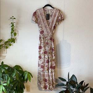 Floral maxi wrap dress